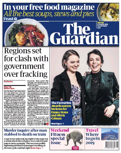 The Guardian Newspaper Front Page (UK) for 5 January 2019