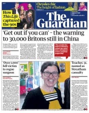 The Guardian (UK) Newspaper Front Page for 5 February 2020