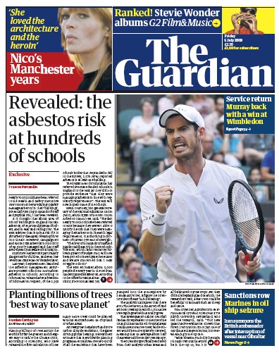 The Guardian Newspaper Front Page (UK) for 5 July 2019