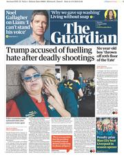 The Guardian (UK) Newspaper Front Page for 5 August 2019