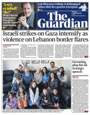 The Guardian (UK) Newspaper Front Page for 6 November 2023