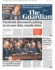 The Guardian (UK) Newspaper Front Page for 6 December 2018