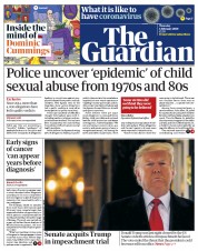 The Guardian (UK) Newspaper Front Page for 6 February 2020