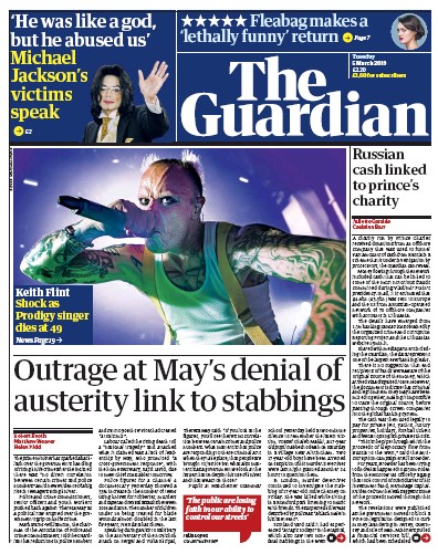 The Guardian Newspaper Front Page (UK) for 6 March 2019