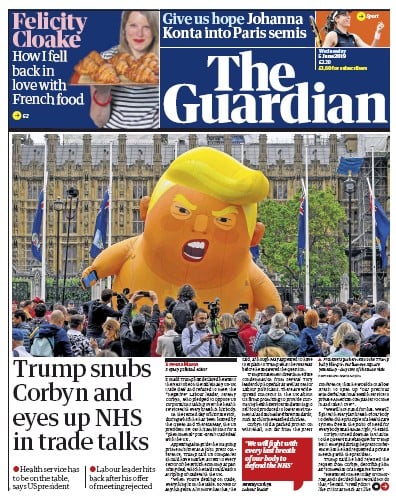 The Guardian Newspaper Front Page (UK) for 6 June 2019