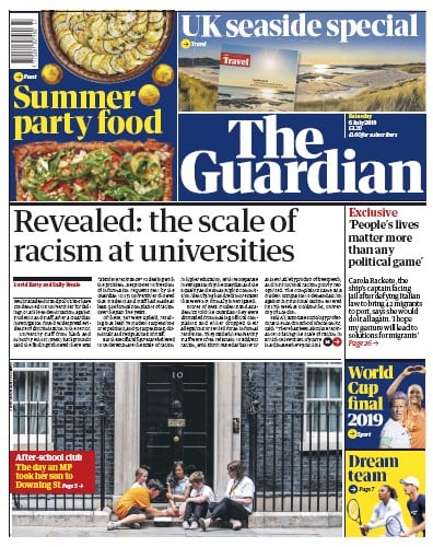 The Guardian Newspaper Front Page (UK) for 6 July 2019