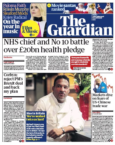 The Guardian Newspaper Front Page (UK) for 7 December 2018