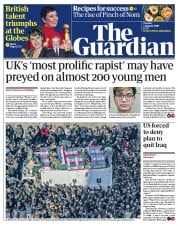The Guardian (UK) Newspaper Front Page for 7 January 2020