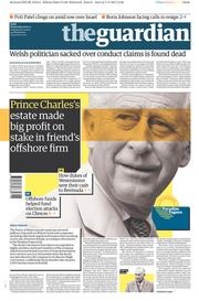 The Guardian (UK) Newspaper Front Page for 8 November 2017