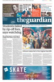 The Guardian (UK) Newspaper Front Page for 8 December 2017