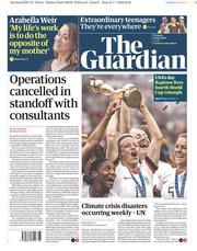 The Guardian (UK) Newspaper Front Page for 8 July 2019