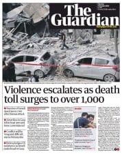 The Guardian (UK) Newspaper Front Page for 9 October 2023