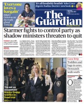 The Guardian (UK) Newspaper Front Page for 9 November 2023