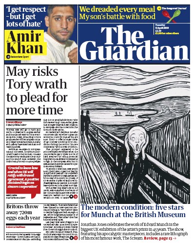 The Guardian Newspaper Front Page (UK) for 9 April 2019