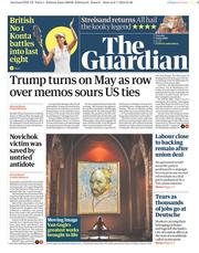 The Guardian (UK) Newspaper Front Page for 9 July 2019