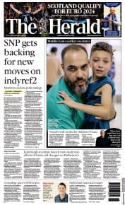 The Herald (UK) Newspaper Front Page for 16 October 2023