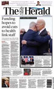 The Herald (UK) Newspaper Front Page for 19 October 2023