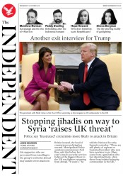 The Independent (UK) Newspaper Front Page for 10 October 2018