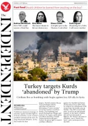 The Independent (UK) Newspaper Front Page for 10 October 2019