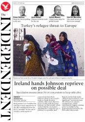 The Independent (UK) Newspaper Front Page for 11 October 2019