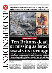 The Independent (UK) Newspaper Front Page for 11 October 2023