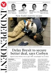 The Independent (UK) Newspaper Front Page for 12 December 2017