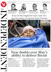 The Independent (UK) Newspaper Front Page for 13 November 2017