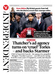 The Independent (UK) Newspaper Front Page for 13 November 2023