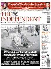 The Independent Newspaper Front Page (UK) for 13 December 2010
