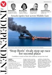The Independent (UK) Newspaper Front Page for 14 June 2019