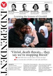 The Independent (UK) Newspaper Front Page for 15 December 2017