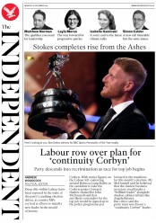 The Independent (UK) Newspaper Front Page for 16 December 2019