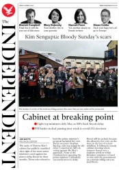 The Independent (UK) Newspaper Front Page for 16 March 2019