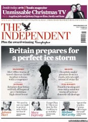 The Independent Newspaper Front Page (UK) for 17 December 2010