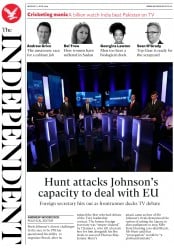 The Independent (UK) Newspaper Front Page for 17 June 2019