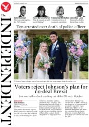 The Independent (UK) Newspaper Front Page for 17 August 2019
