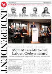 The Independent (UK) Newspaper Front Page for 19 February 2019