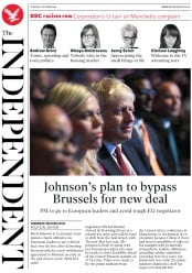 The Independent (UK) Newspaper Front Page for 1 October 2019