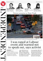 The Independent (UK) Newspaper Front Page for 1 November 2017