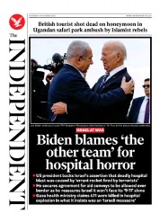 The Independent (UK) Newspaper Front Page for 20 October 2023