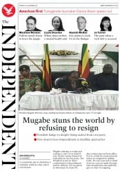 The Independent (UK) Newspaper Front Page for 20 November 2017