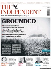 The Independent Newspaper Front Page (UK) for 20 December 2010