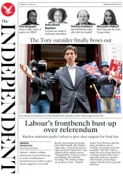 The Independent (UK) Newspaper Front Page for 20 June 2019