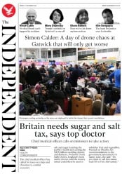 The Independent (UK) Newspaper Front Page for 21 December 2018