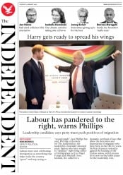 The Independent (UK) Newspaper Front Page for 21 January 2020