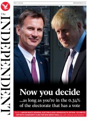 The Independent (UK) Newspaper Front Page for 21 June 2019