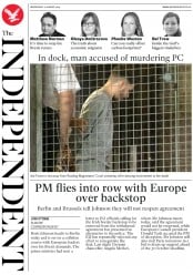 The Independent (UK) Newspaper Front Page for 21 August 2019