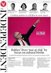 The Independent (UK) Newspaper Front Page for 22 November 2019