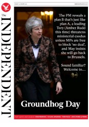 The Independent (UK) Newspaper Front Page for 22 January 2019