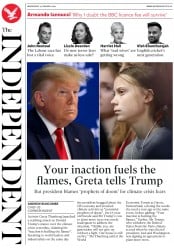 The Independent (UK) Newspaper Front Page for 22 January 2020